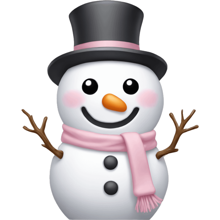 cute light pink snowman emoji