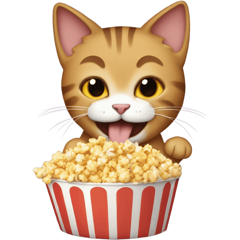 Cat eating popcorn emoji