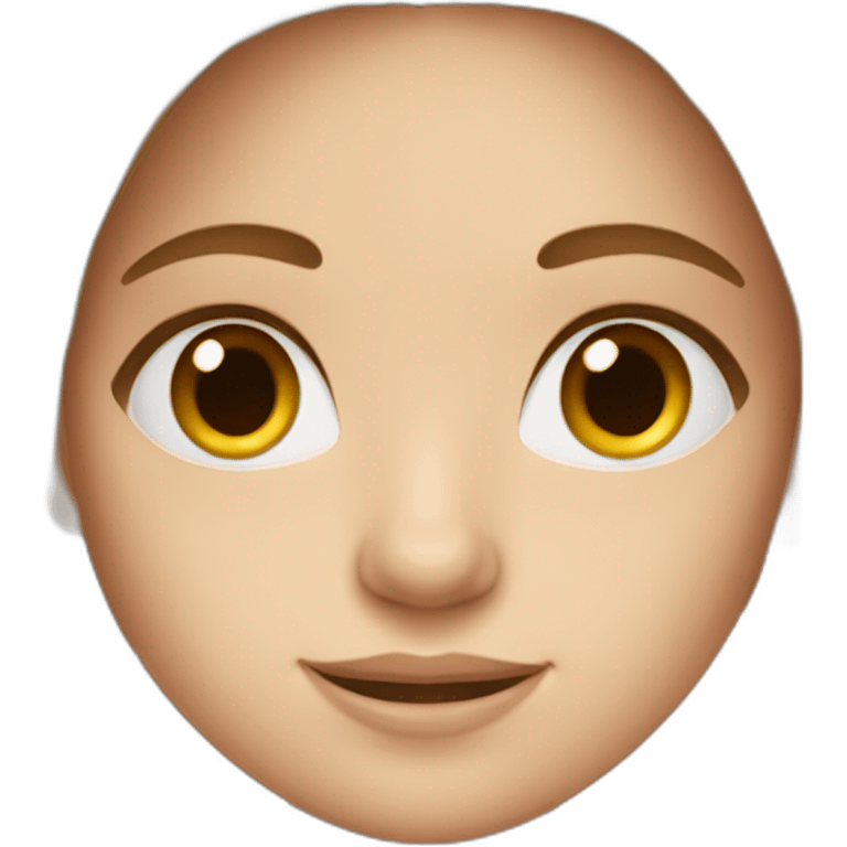 Girl with long brown hair brown eyes white skin on a Apple laptop emoji