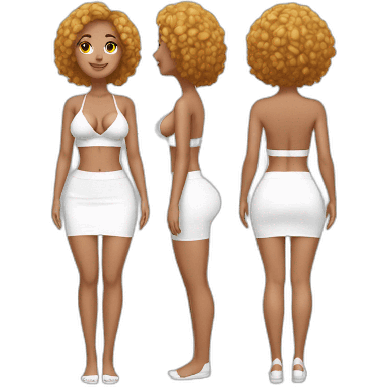 full body curvy-beauty-long-white-socks skirt bikini both sides emoji