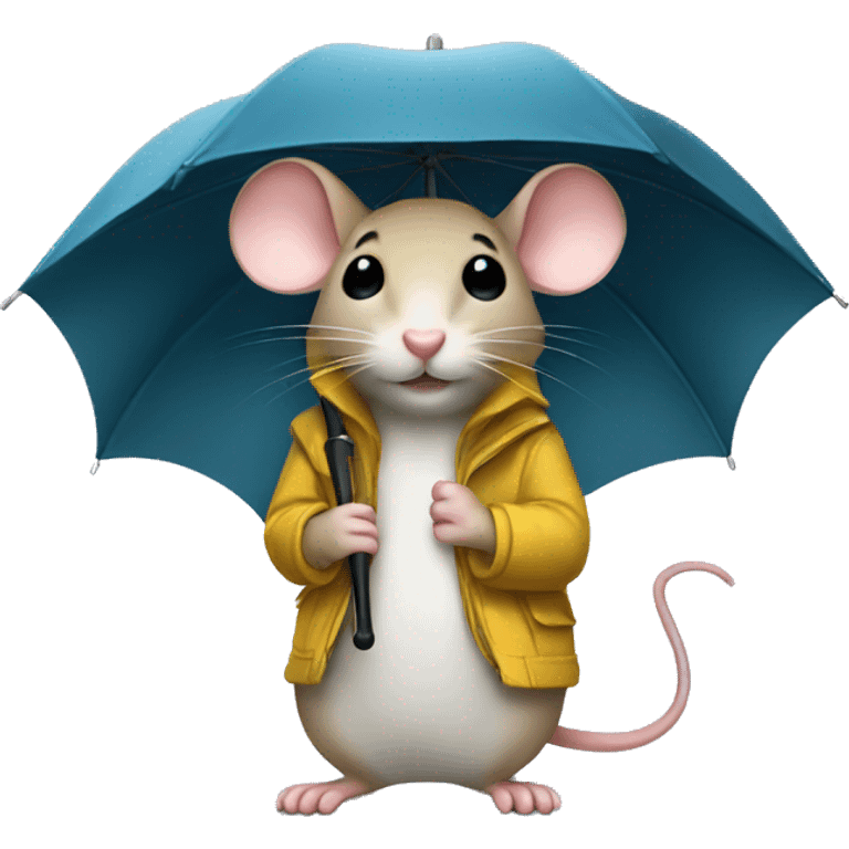 a mouse with an umbrella emoji