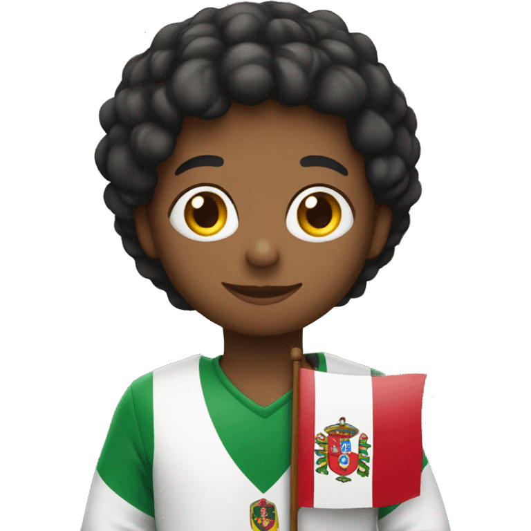 student holding a portuguese flag emoji