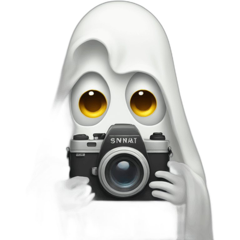 Ghost holding a camera emoji