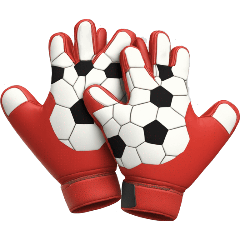 Soccer gloves red  emoji