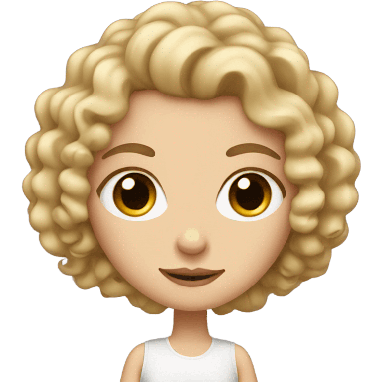 white girl with tight curls emoji