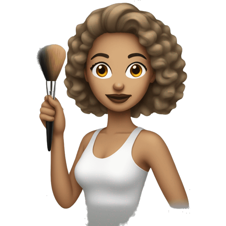 Light Skin Woman Holding Makeup Brush emoji