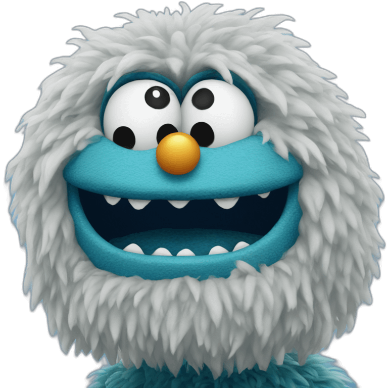 blue sesame street monster head emoji