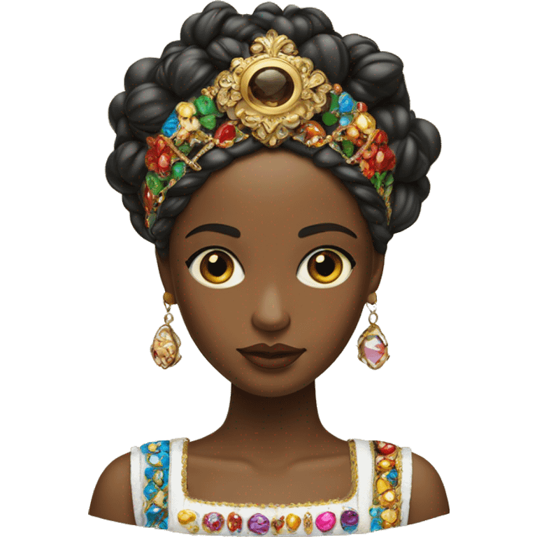 Dolce and Gabbana girl with headband with colourful ornament and golden detais  emoji