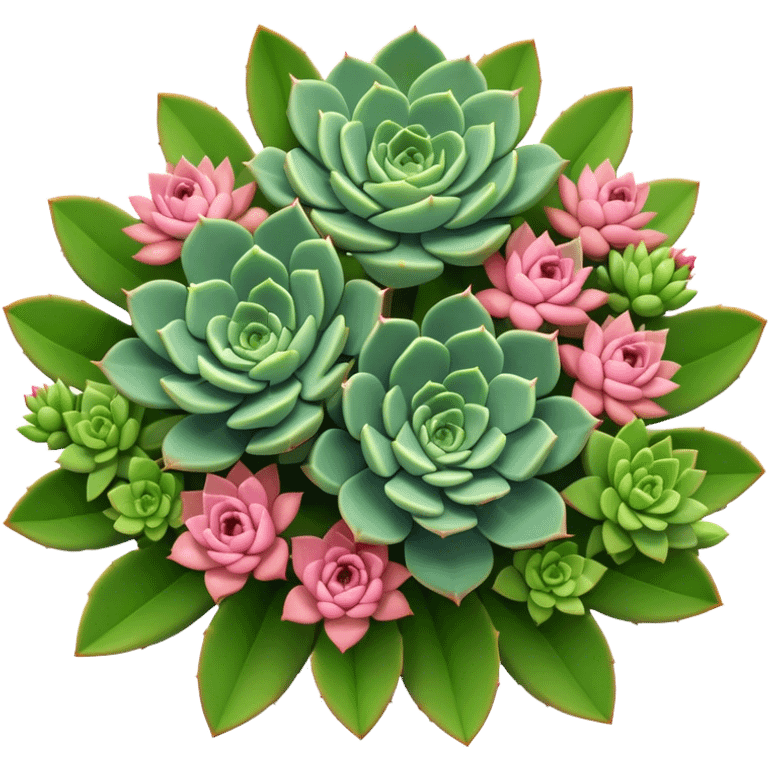 big bouquet Succulent Flower flower, stem, leaf emoji