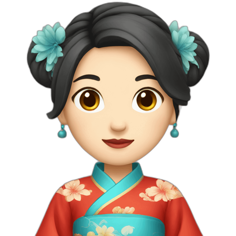 Chinese lady wear Chinese traditional clothes emoji