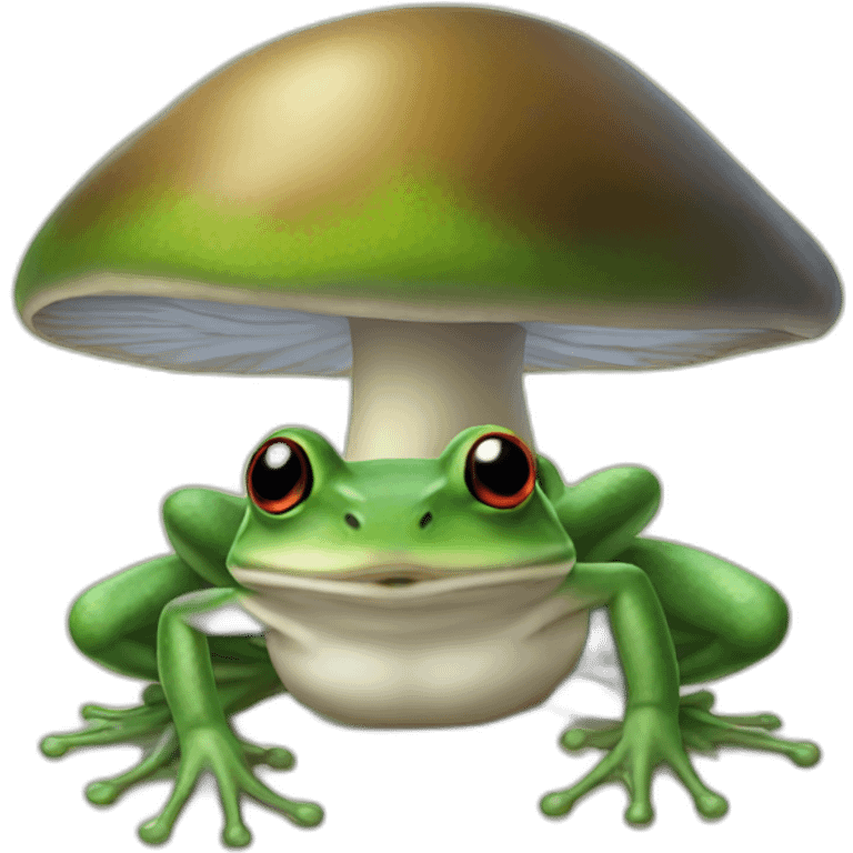 a frog under a mushroom emoji