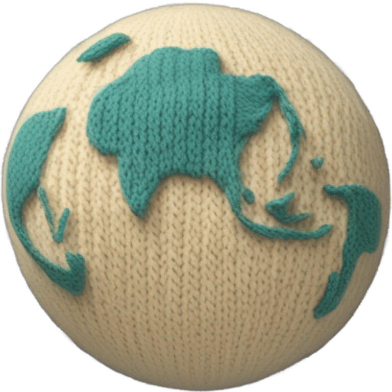 planet earth knitted emoji