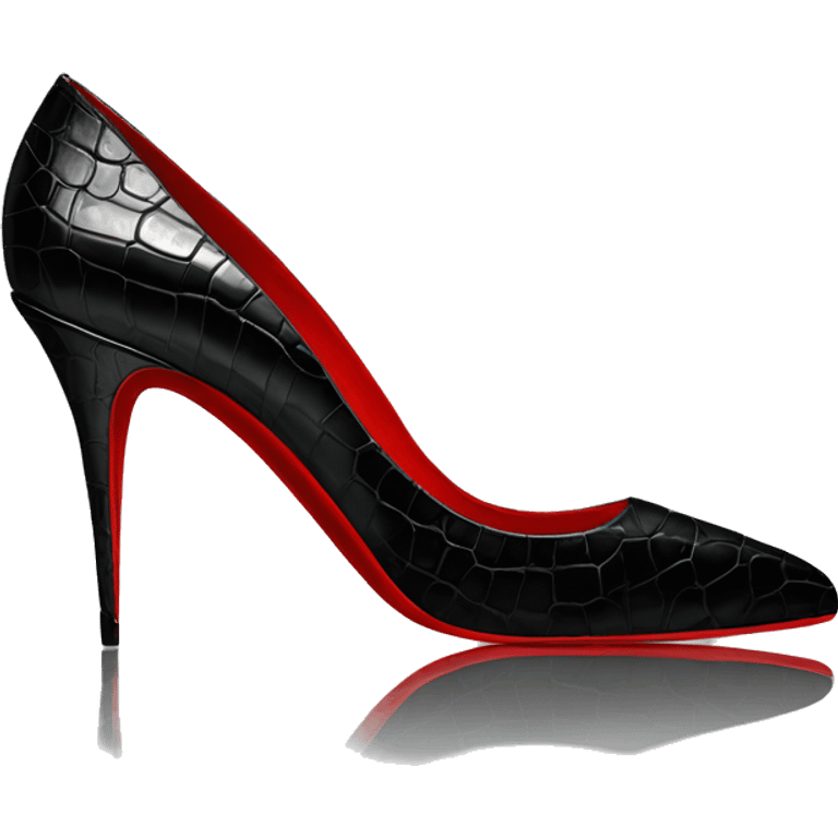 louboutin black crocodile stiletto emoji