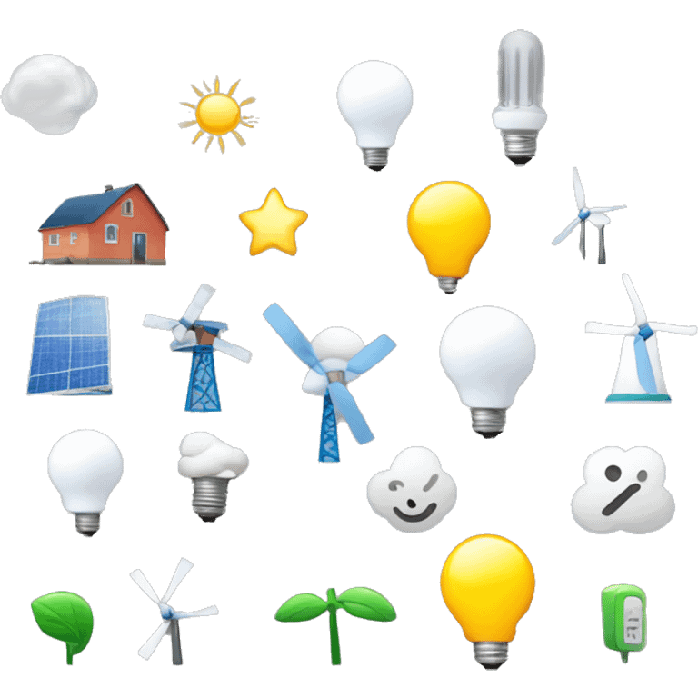 include things like bulbs, windmills etc which tells about saving electricity in one emo emoji