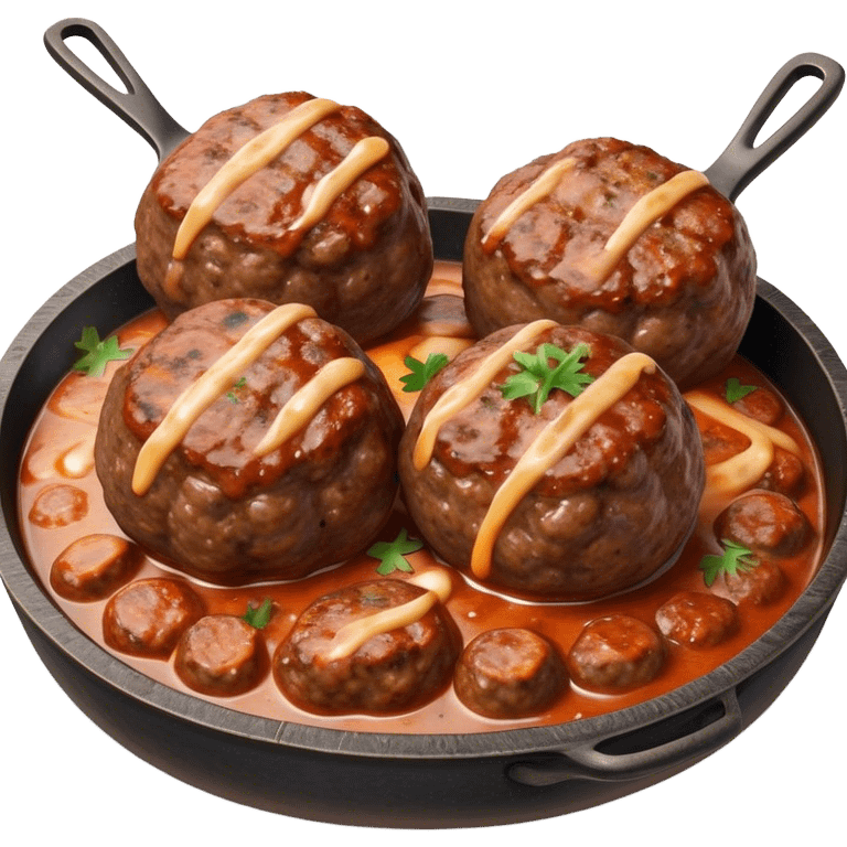 Cinematic Realistic Kofte Dish Emoji, depicted as seasoned, grilled meatballs with a charred exterior rendered with lifelike textures and robust, appetizing lighting. emoji