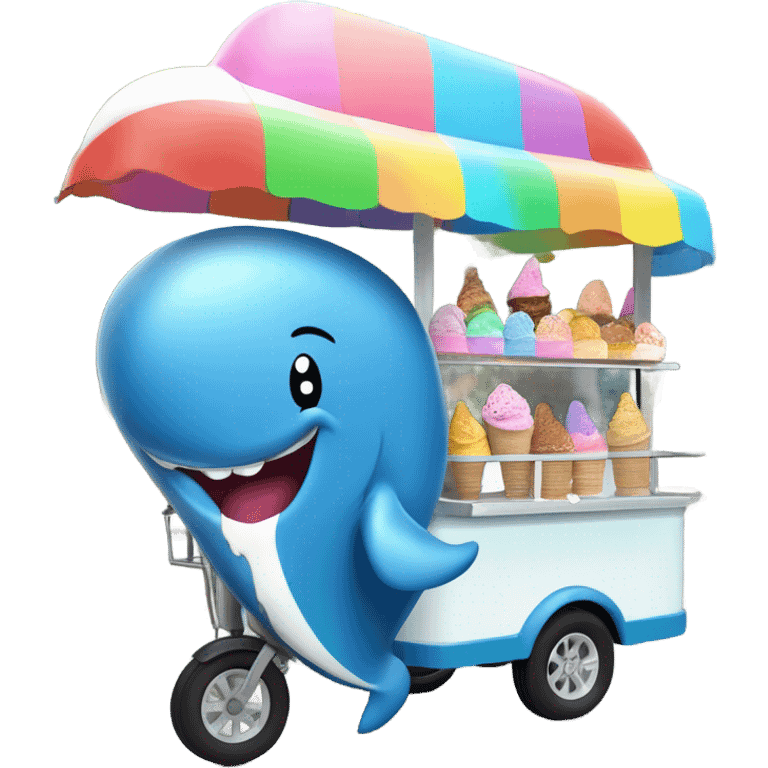 Whale selling ice cream emoji