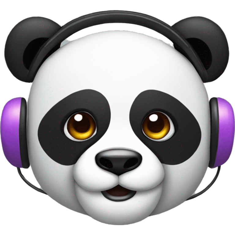 colorfoul panda face wearing headset emoji