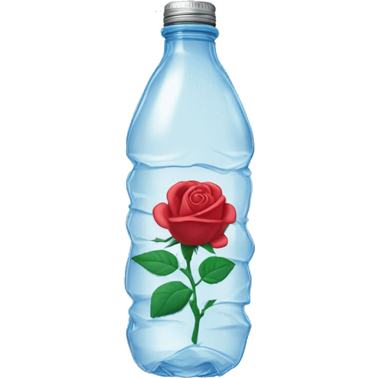 rose in a crumpled water bottle emoji