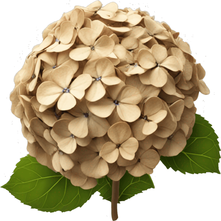 Hydrangea flower that has turned completely brown and dried up emoji