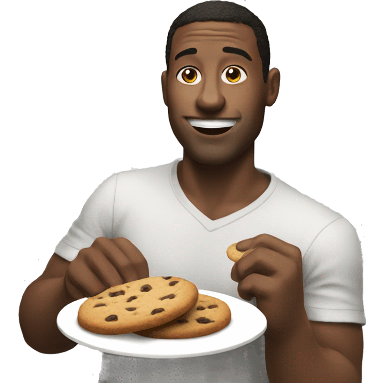 strong white man eating cookie emoji