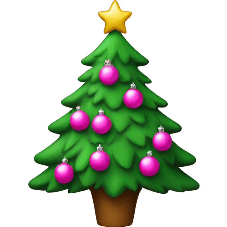 christmas tree with pink decorations  emoji