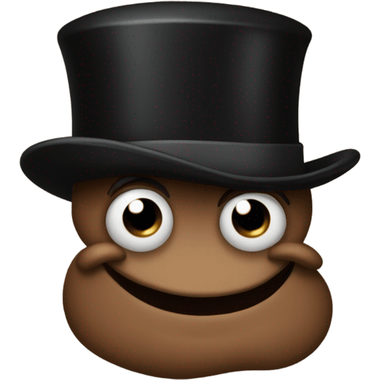 Poop with a top hat  emoji