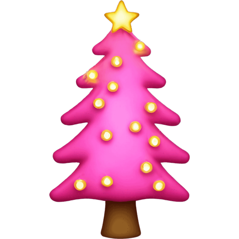 christmas tree with pink lights emoji