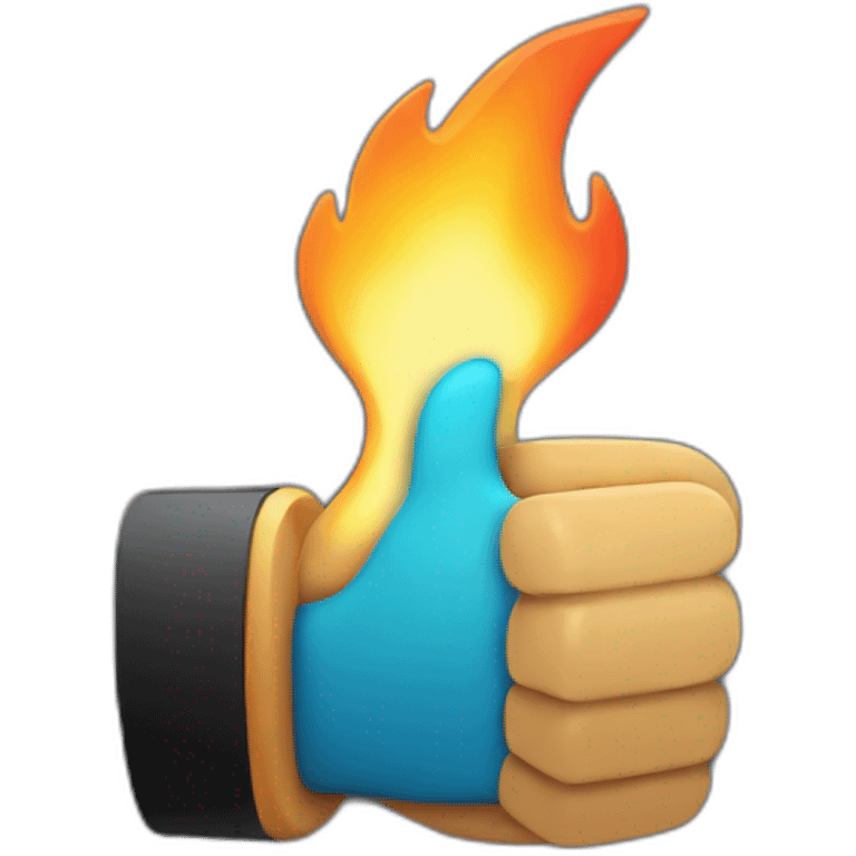 thumbs up with fire for thumb emoji