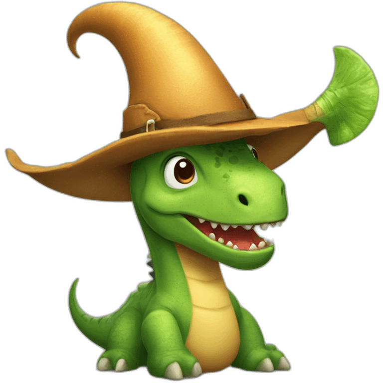 a dinosaur with a horn and a boot on his head emoji