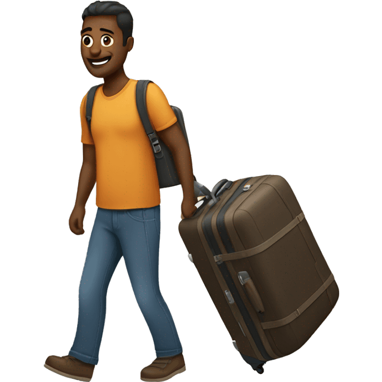 Travel dad with luggage emoji