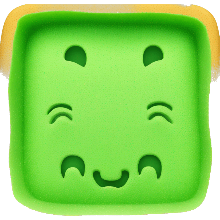 green flat square dish sponge emoji