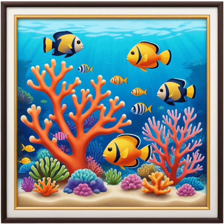 Great Barrier Reef Landmark Emoji – Featuring colorful coral formations and tropical fish. emoji