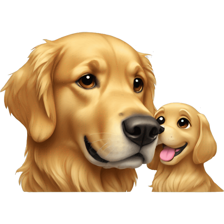 Golden retriever with a teen giel emoji