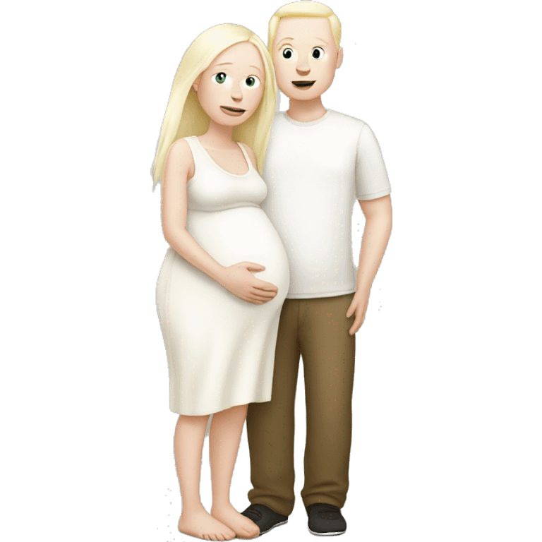 Albino pregnant couple emoji