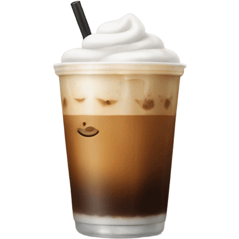 Iced coffee with cold foam emoji