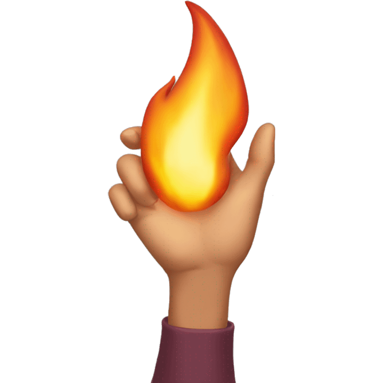 female hand wielding flame emoji