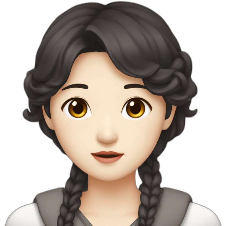 팍선영, dark hair, Korean, woman emoji