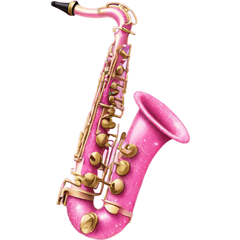 Pink saxophone with glitter  emoji