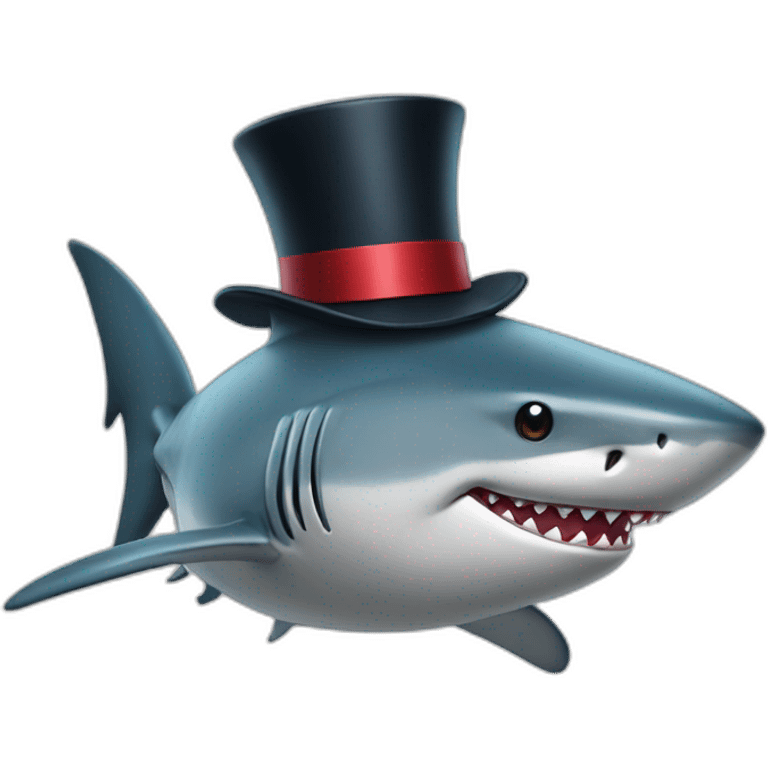 Shark with a top hat emoji