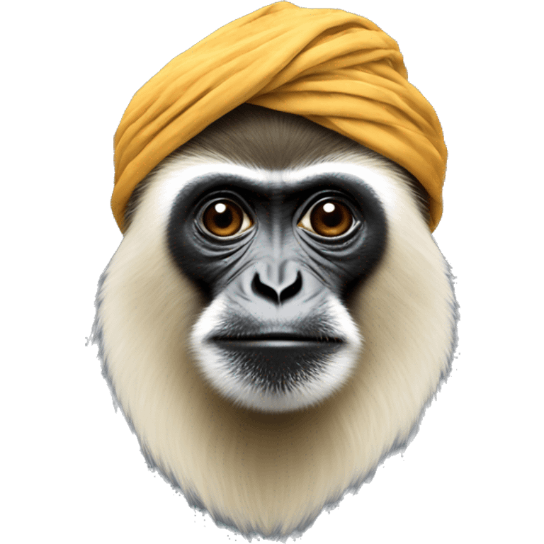 Gibbon wearing a turban  emoji