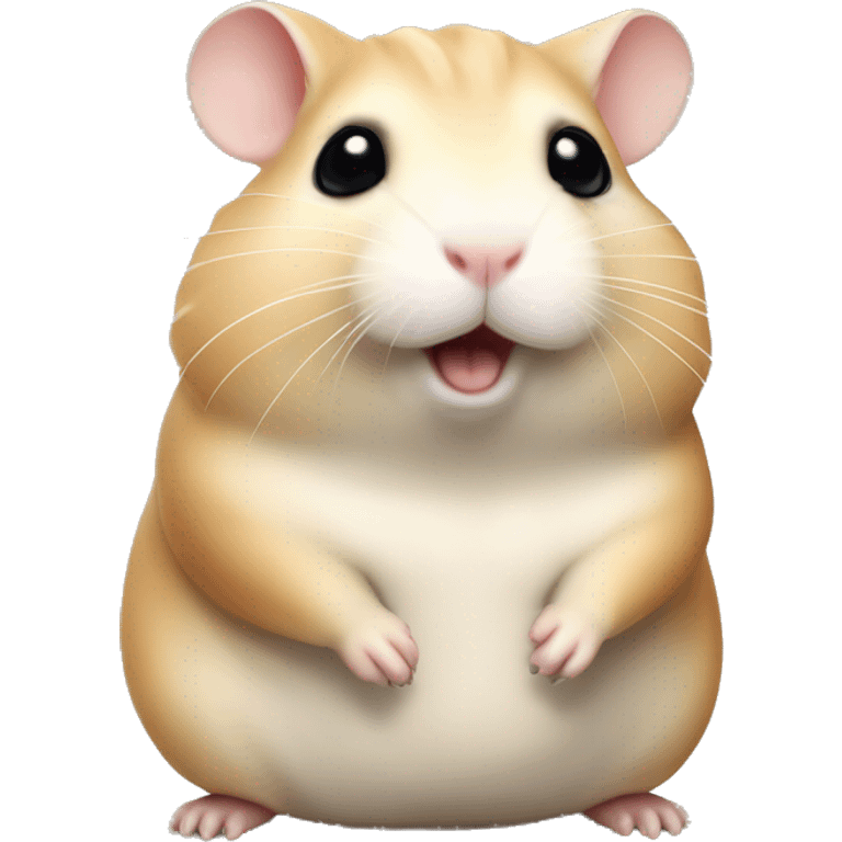 realistic fat chubby beige hamster standing on its hind legs with black eyes and whiskers emoji