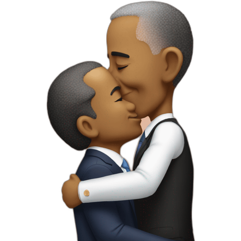 Trump kissing obama emoji