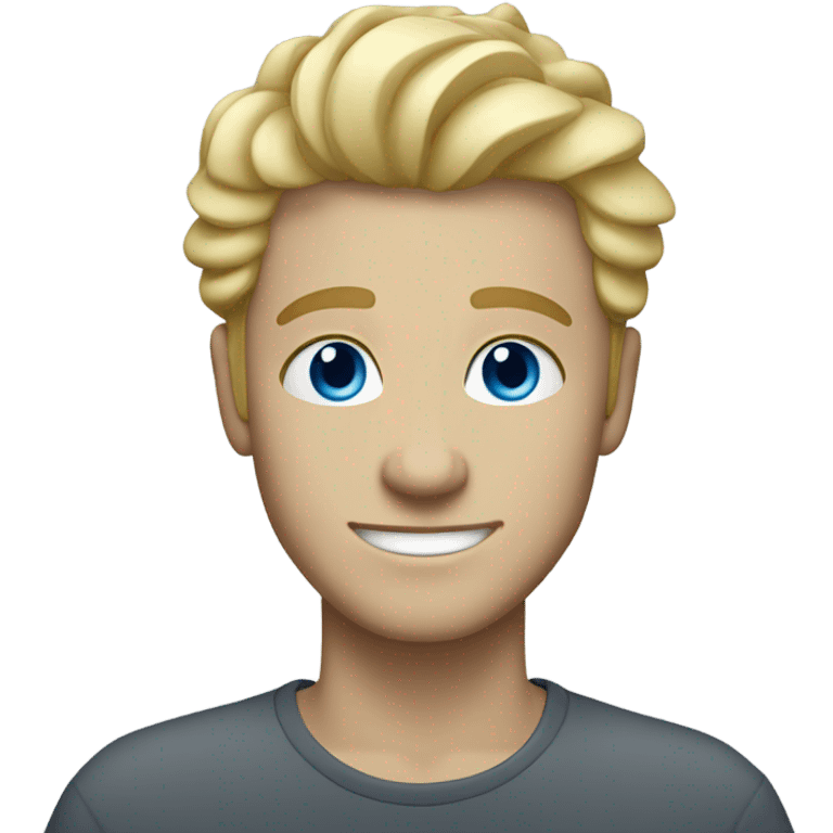 light curl blonde man blue eyed white skin emoji