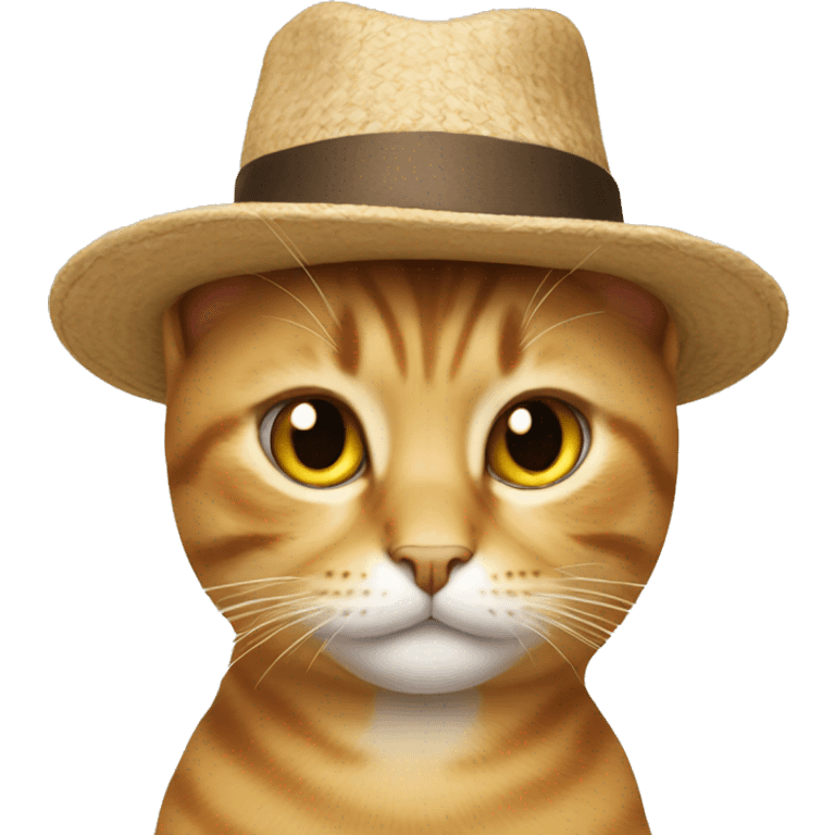 A cat wearing a hat emoji