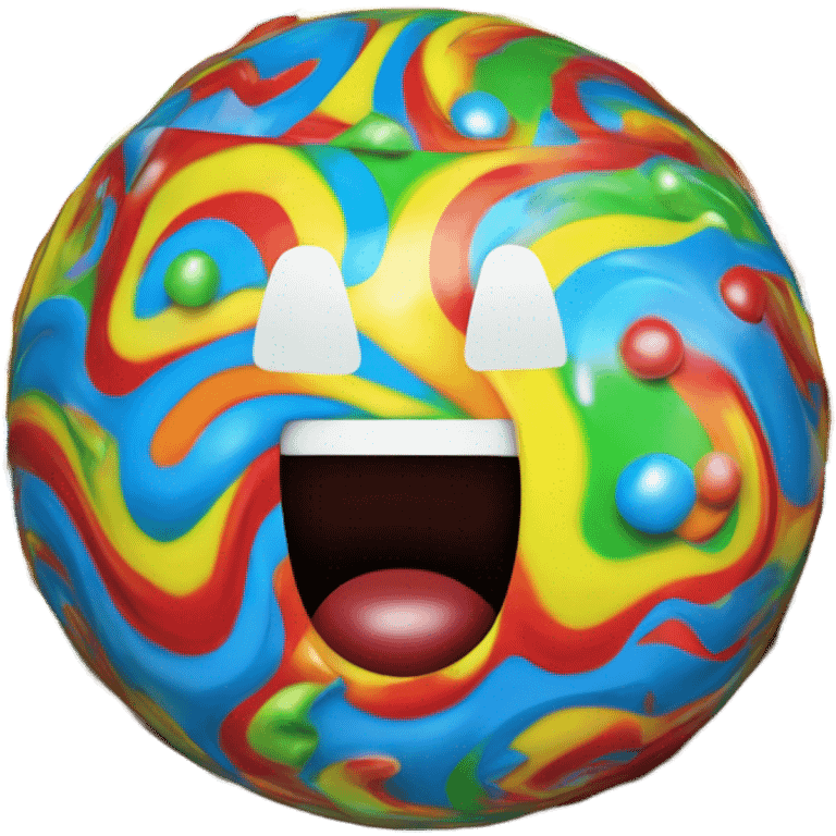 Person as a chewy jawbreaker emoji