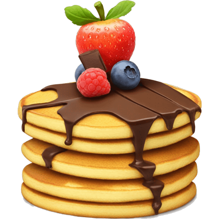 Pancake with chocolate and fruit  emoji