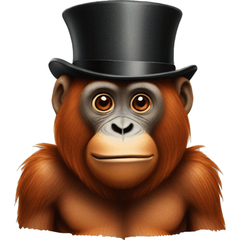 Orangutan in a top hat emoji