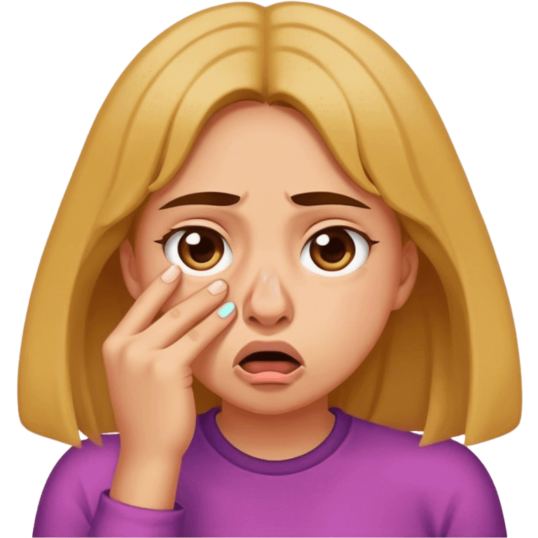 Girl holding her nose in disgust  emoji