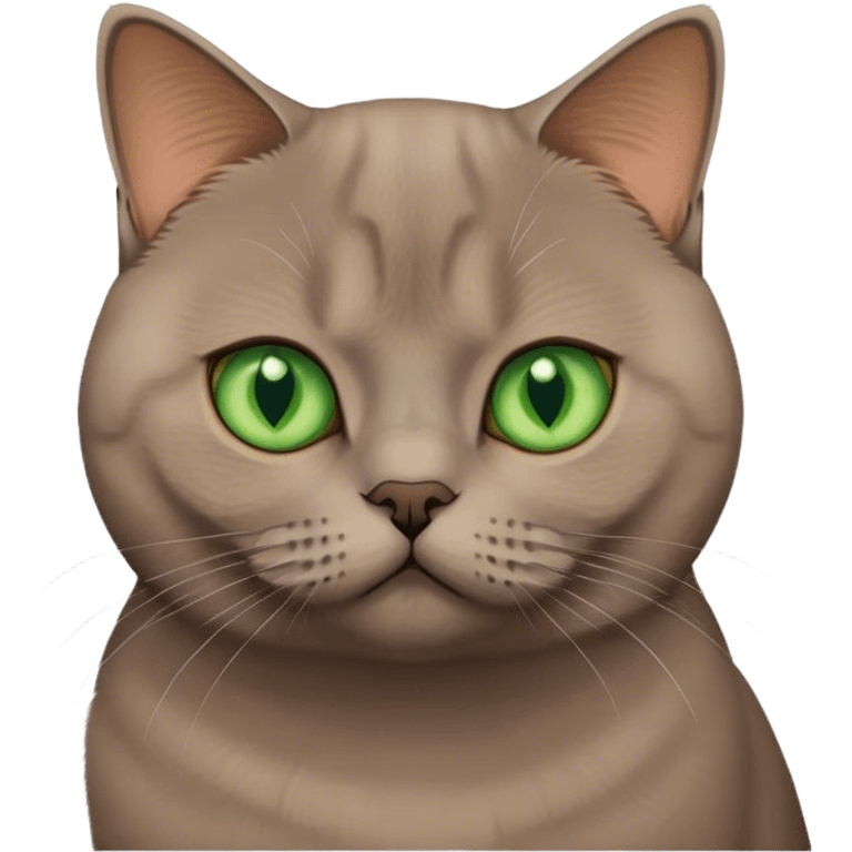 Brown british shorthair cat with Green eyes emoji