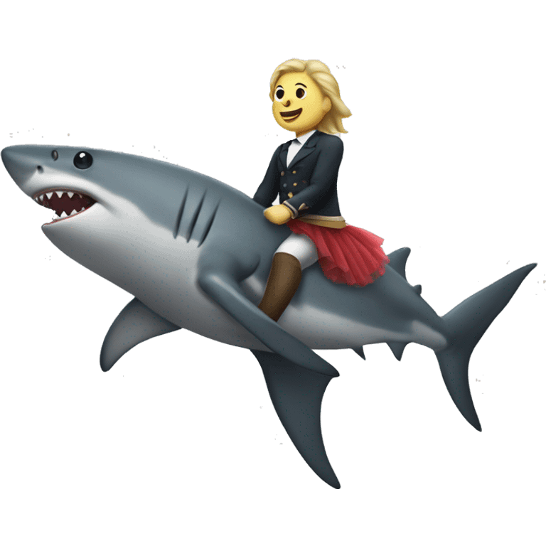 Shark in a tutu riding a horse emoji